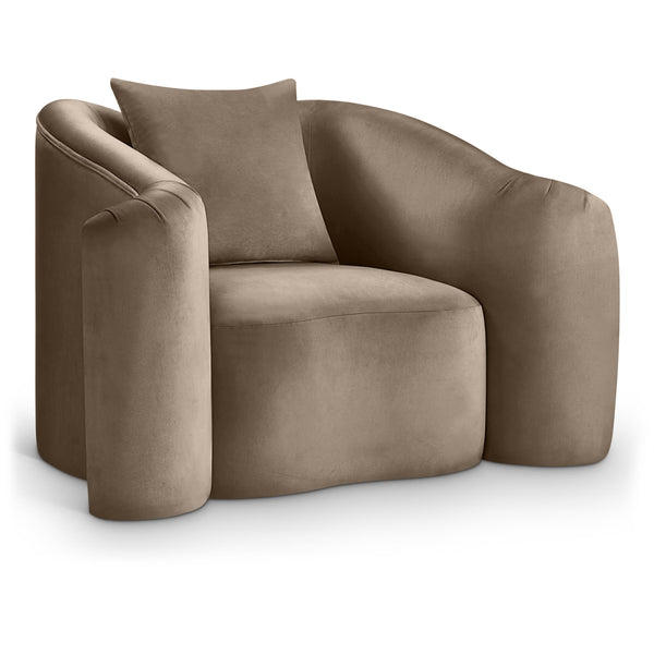 Meridian Destin Taupe Velvet Chair IMAGE 1