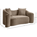 Meridian Destin Taupe Velvet Loveseat IMAGE 17