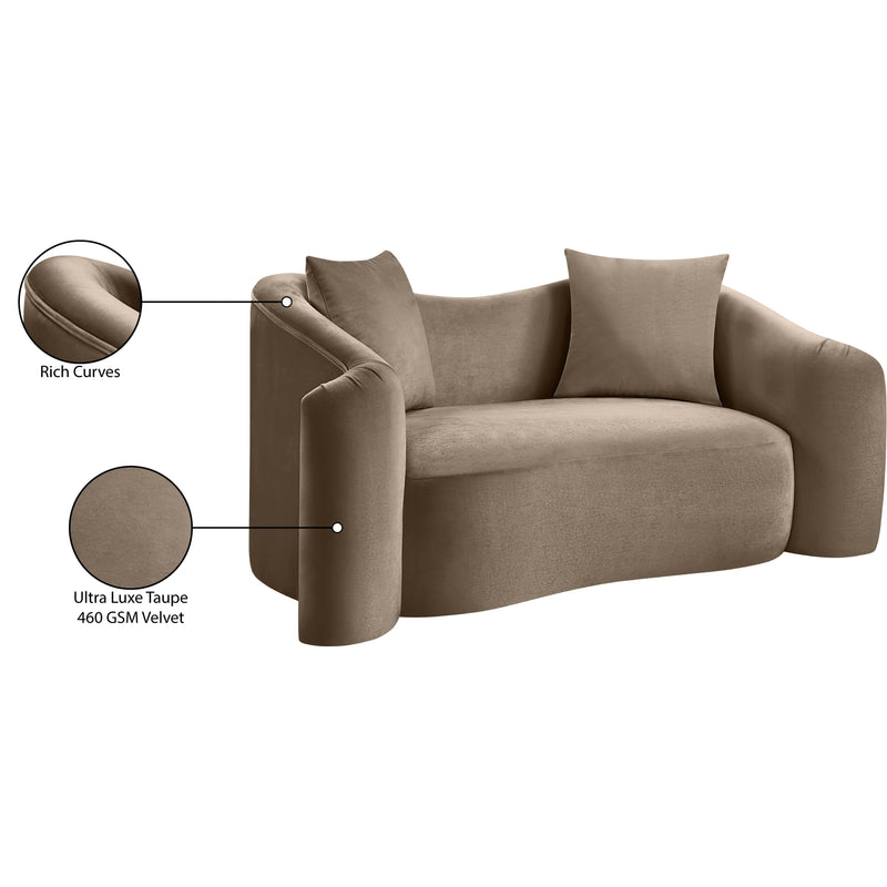 Meridian Destin Taupe Velvet Loveseat IMAGE 18