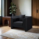  Meridian Everett Black Vegan Leather Upholstered Chair IMAGE 2