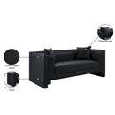  Meridian Everett 67" Black Vegan Leather Upholstered Loveseat IMAGE 15