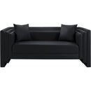  Meridian Everett 67" Black Vegan Leather Upholstered Loveseat IMAGE 4