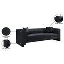  Meridian Everett 88.5" Black Vegan Leather Upholstered Sofa IMAGE 15