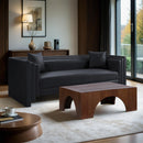  Meridian Everett 88.5" Black Vegan Leather Upholstered Sofa IMAGE 2