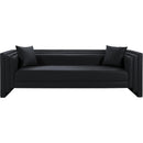  Meridian Everett 88.5" Black Vegan Leather Upholstered Sofa IMAGE 4