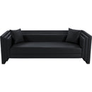  Meridian Everett 88.5" Black Vegan Leather Upholstered Sofa IMAGE 5