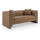  Meridian Everett 67" Brown Vegan Leather Upholstered Loveseat IMAGE 1