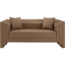  Meridian Everett 67" Brown Vegan Leather Upholstered Loveseat IMAGE 4