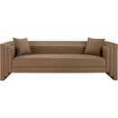  Meridian Everett 88.5" Brown Vegan Leather Upholstered Sofa IMAGE 4