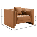  Meridian Everett Cognac Vegan Leather Upholstered Chair IMAGE 14