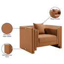  Meridian Everett Cognac Vegan Leather Upholstered Chair IMAGE 15