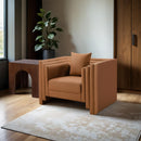  Meridian Everett Cognac Vegan Leather Upholstered Chair IMAGE 2