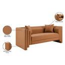  Meridian Everett 67" Cognac Vegan Leather Upholstered Loveseat IMAGE 15