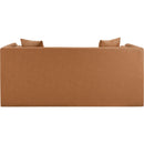  Meridian Everett 67" Cognac Vegan Leather Upholstered Loveseat IMAGE 3