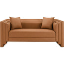  Meridian Everett 67" Cognac Vegan Leather Upholstered Loveseat IMAGE 4