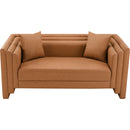  Meridian Everett 67" Cognac Vegan Leather Upholstered Loveseat IMAGE 5