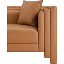  Meridian Everett 67" Cognac Vegan Leather Upholstered Loveseat IMAGE 8