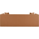  Meridian Everett 88.5" Cognac Vegan Leather Upholstered Sofa IMAGE 3