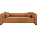  Meridian Everett 88.5" Cognac Vegan Leather Upholstered Sofa IMAGE 4