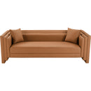 Meridian Everett 88.5" Cognac Vegan Leather Upholstered Sofa IMAGE 5