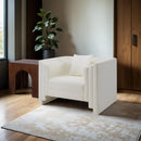  Meridian Everett Cream Vegan Leather Upholstered Chair IMAGE 2