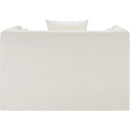  Meridian Everett Cream Vegan Leather Upholstered Chair IMAGE 3