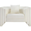  Meridian Everett Cream Vegan Leather Upholstered Chair IMAGE 4