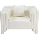  Meridian Everett Cream Vegan Leather Upholstered Chair IMAGE 5