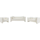  Meridian Everett 67" Cream Vegan Leather Upholstered Loveseat IMAGE 12