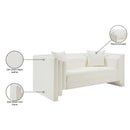  Meridian Everett 67" Cream Vegan Leather Upholstered Loveseat IMAGE 15