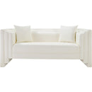  Meridian Everett 67" Cream Vegan Leather Upholstered Loveseat IMAGE 4