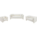  Meridian Everett 88.5" Cream Vegan Leather Upholstered Sofa IMAGE 11