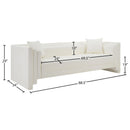  Meridian Everett 88.5" Cream Vegan Leather Upholstered Sofa IMAGE 14