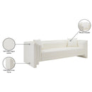  Meridian Everett 88.5" Cream Vegan Leather Upholstered Sofa IMAGE 15