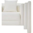  Meridian Everett 88.5" Cream Vegan Leather Upholstered Sofa IMAGE 8