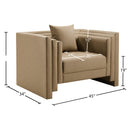  Meridian Everett Tan Vegan Leather Upholstered Chair IMAGE 14