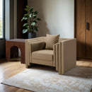  Meridian Everett Tan Vegan Leather Upholstered Chair IMAGE 2