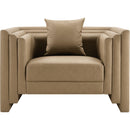  Meridian Everett Tan Vegan Leather Upholstered Chair IMAGE 4