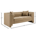  Meridian Everett 67" Tan Vegan Leather Upholstered Loveseat IMAGE 14