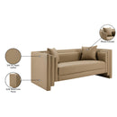  Meridian Everett 67" Tan Vegan Leather Upholstered Loveseat IMAGE 15