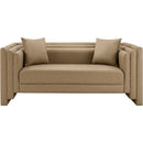  Meridian Everett 67" Tan Vegan Leather Upholstered Loveseat IMAGE 4