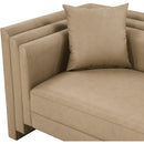  Meridian Everett 67" Tan Vegan Leather Upholstered Loveseat IMAGE 9