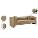  Meridian Everett 88.5" Tan Vegan Leather Upholstered Sofa IMAGE 15