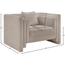 Meridian Everett Beige Chenille Fabric Chair IMAGE 11