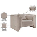 Meridian Everett Beige Chenille Fabric Chair IMAGE 12