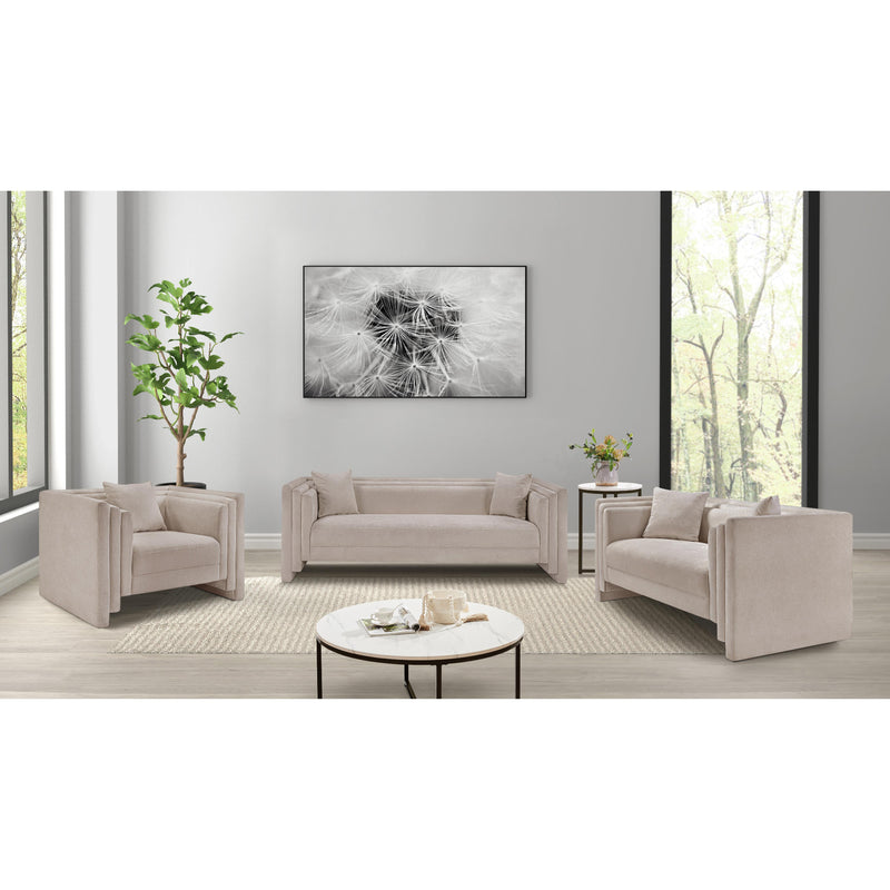 Meridian Everett Beige Chenille Fabric Chair IMAGE 13