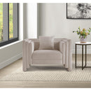 Meridian Everett Beige Chenille Fabric Chair IMAGE 2