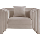 Meridian Everett Beige Chenille Fabric Chair IMAGE 3