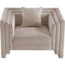 Meridian Everett Beige Chenille Fabric Chair IMAGE 6