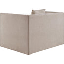 Meridian Everett Beige Chenille Fabric Chair IMAGE 7